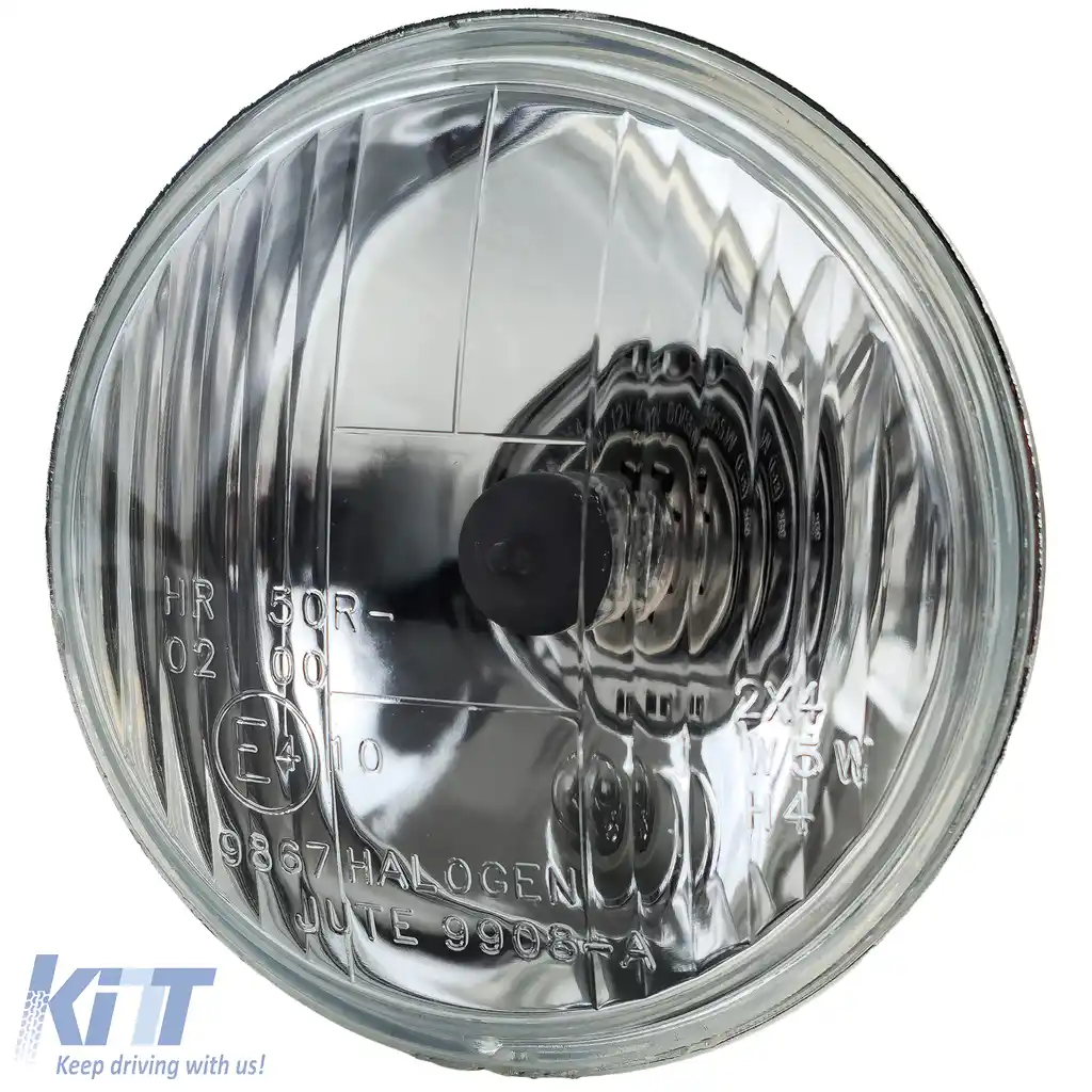 Insert de far H4 cu nervuri de 10cm E-aprobat 12V universal pentru motocicletă-image-6259125