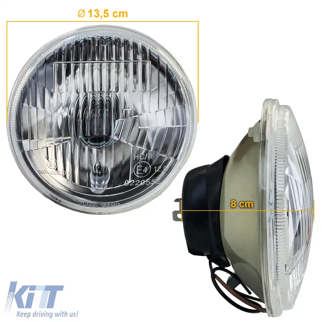 Insert de far H4 cu nervuri de 13.5cm 