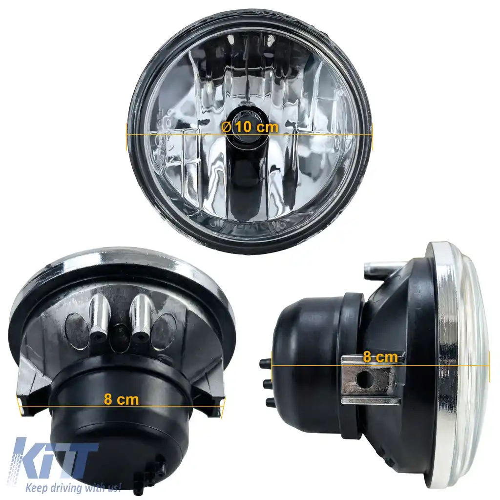 Insert de far H4 de 10cm, sticlă clară, aprobat E, 12V, universal pentru motociclete-image-6259118