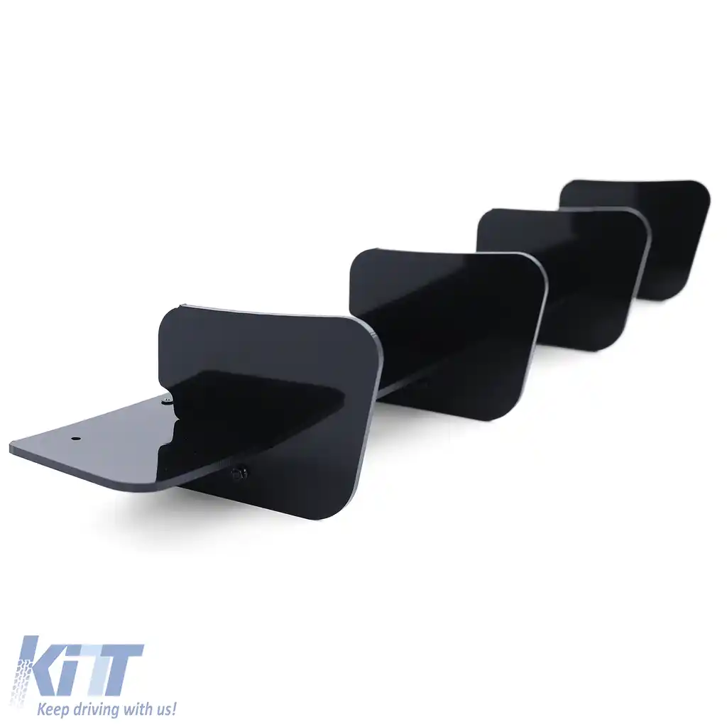 Insert difuzor spate splitter negru lucios potrivit pentru VW Golf 7 GTI Sedan 13-20-image-6202831