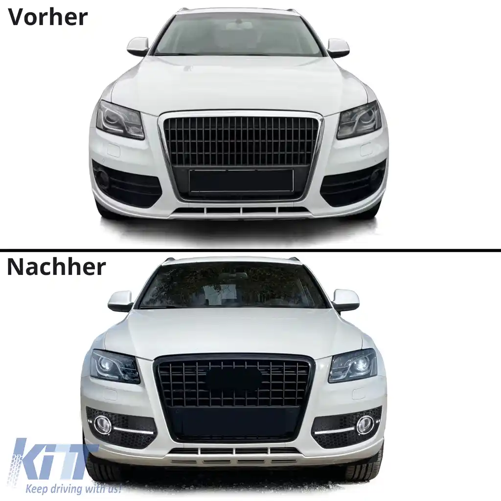 Inserts grilaj fagure pentru bara de protecție, potrivite pentru Audi Q5 8R 09-12 cu S-Line-image-6197044