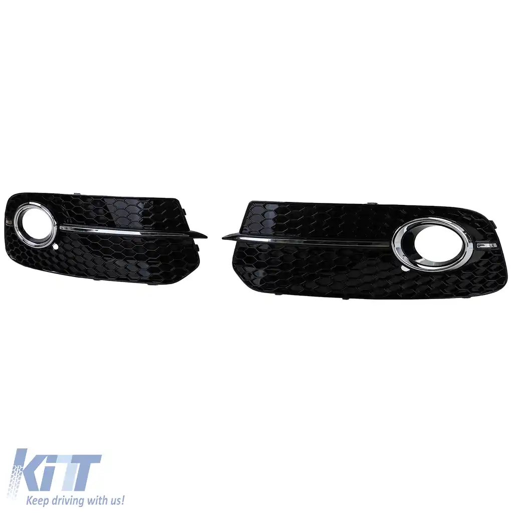 Inserts grilaj fagure pentru bara de protecție negru lucios, potrivit pentru Audi Q5 8R 12-16-image-6203755