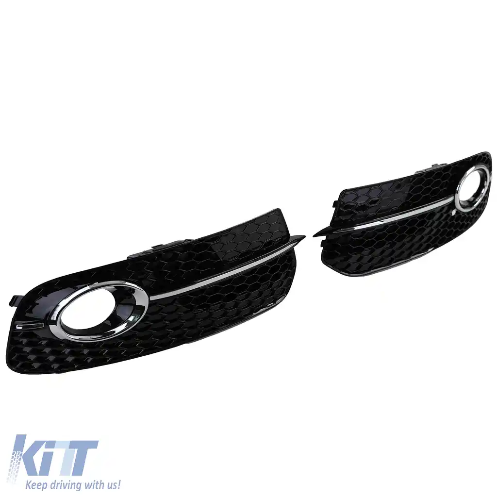 Inserts grilaj fagure pentru bara de protecție negru lucios, potrivit pentru Audi Q5 8R 12-16-image-6203759