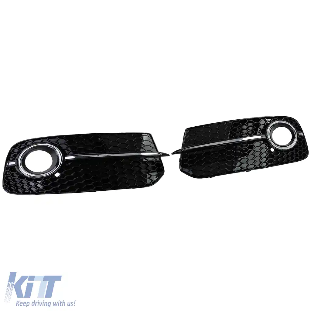 Inserts grilaj fagure pentru bara de protecție negru lucios, potrivit pentru Audi Q5 8R 12-16-image-6203760
