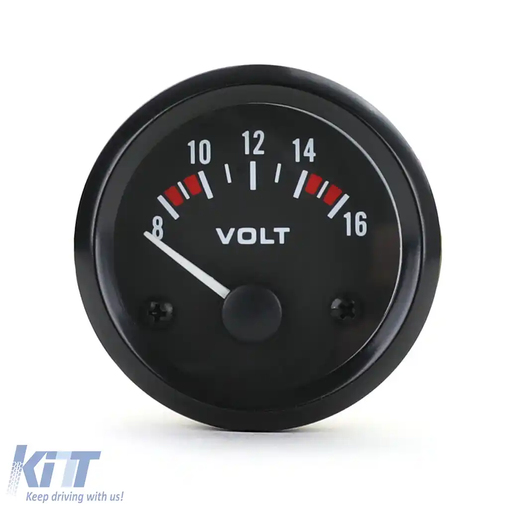 Instrument auxiliar voltmetru universal de 52mm cu suport pentru youngtimer retro
