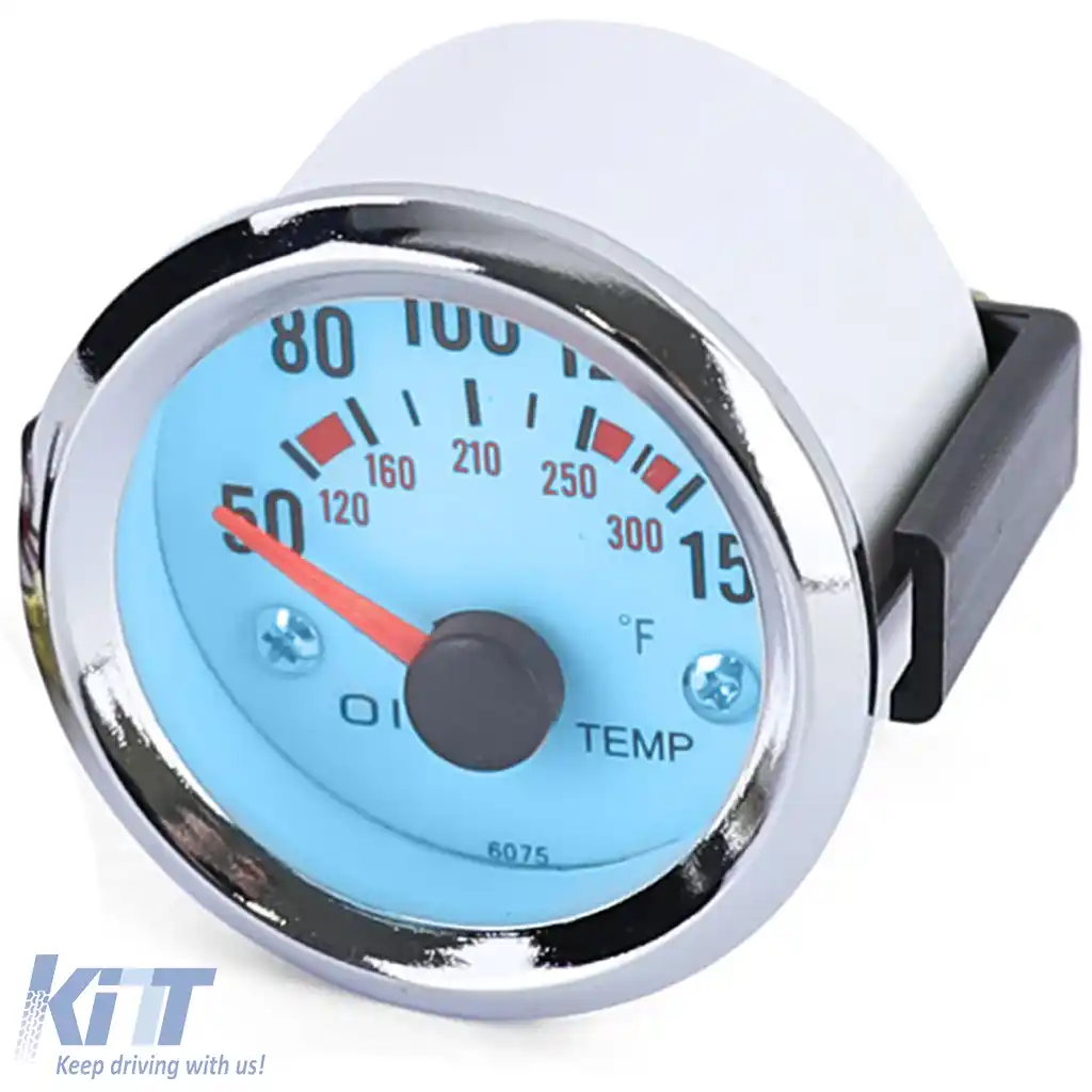 Instrument de instalare suplimentar pentru temperatura uleiului, 52mm, iluminat în albastru plasma