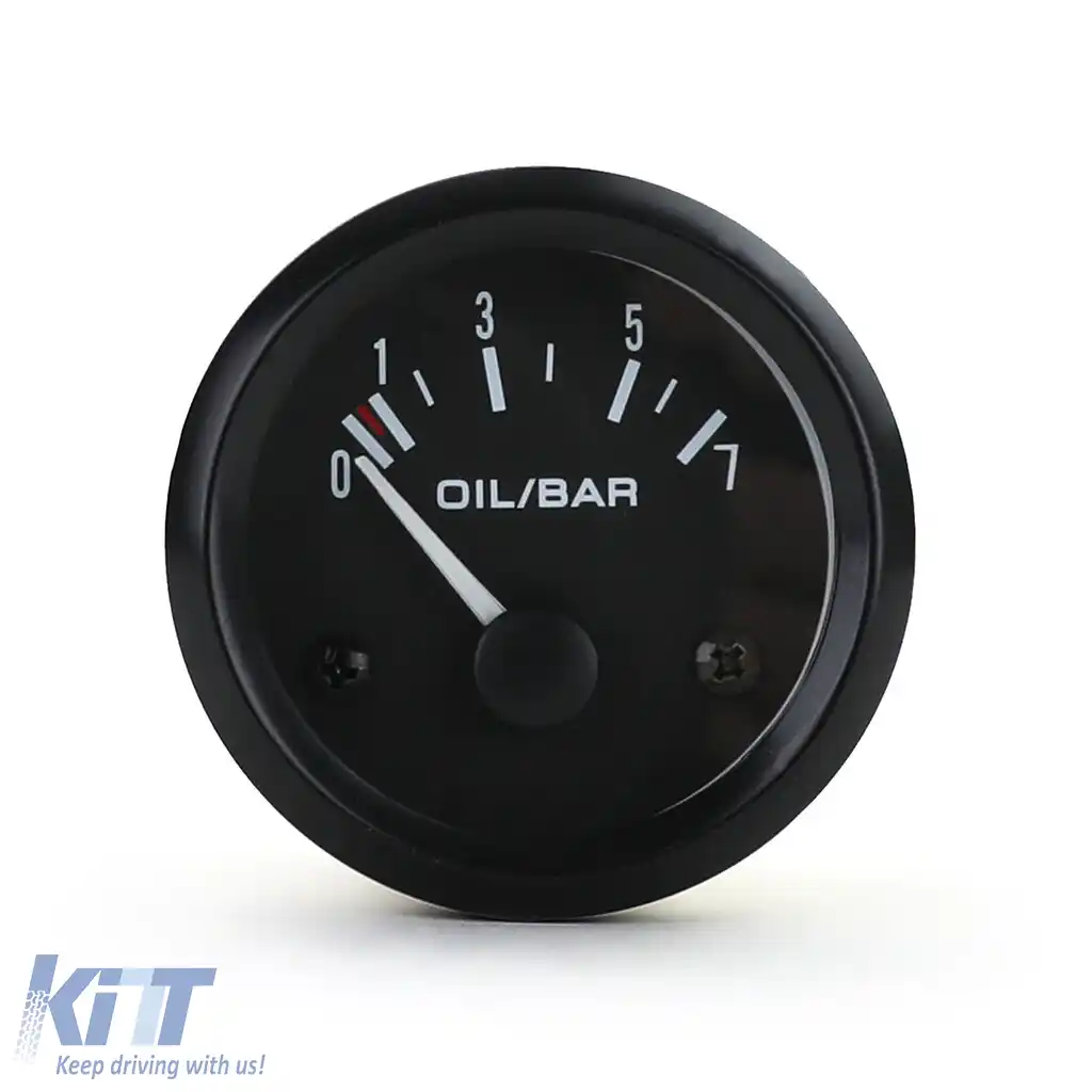 Instrument suplimentar presiune ulei analogic negru cu suport retro iluminat youngtimer