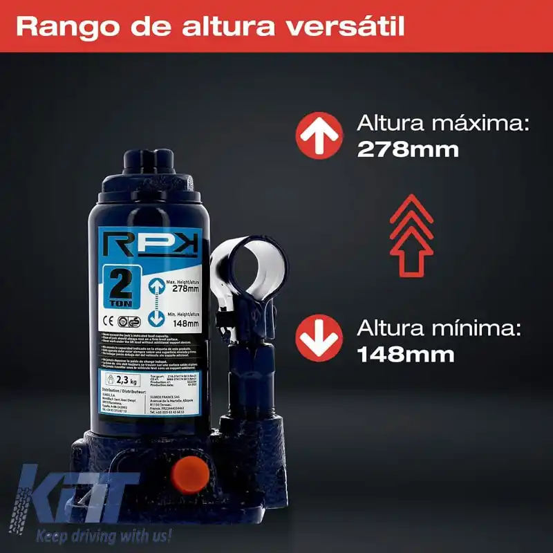 Jack Hidraulic 2T Tuv 148-278mm Auto+ 2202002-image-6311091