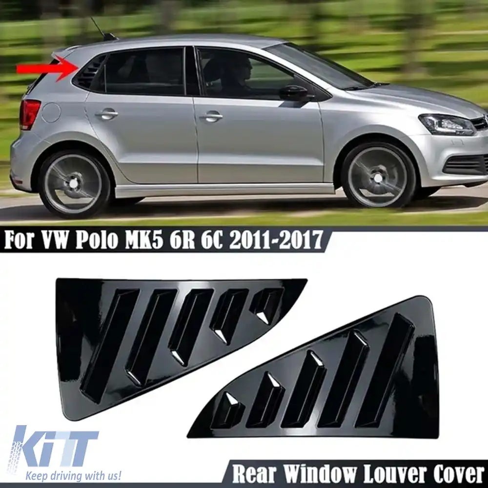 image-10-Jaluzea laterală potrivită pentru Polo Mk5 Negru Pian ABS / 2009-2017