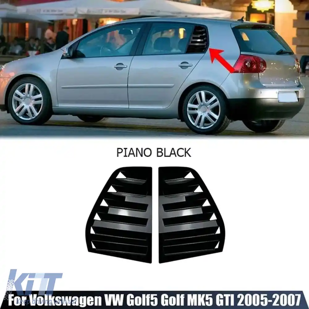 image-11-Jaluzea pentru fereastra laterală potrivită pentru Golf 5 Negru Pian ABS / 2003-2009
