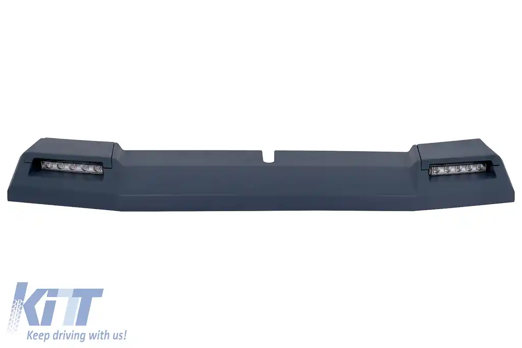 Kit BullBar Bare Protectie si Eleron Frontal LED cu Prelungire Superioara si Prelungire Bara Fata DRL LED compatibil cu Mercedes G-Class W463 (1989-2018) G63 G65 Design-image-6061597