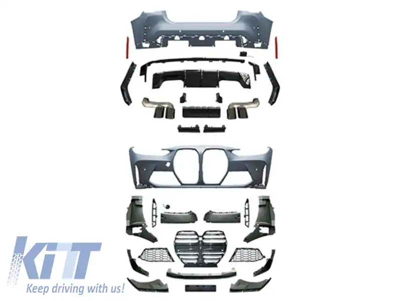 Kit caroserie M4 potrivit pentru BMW 4 series G26 Gran Coupe după 2021 cu ieșiri de evacuare negre