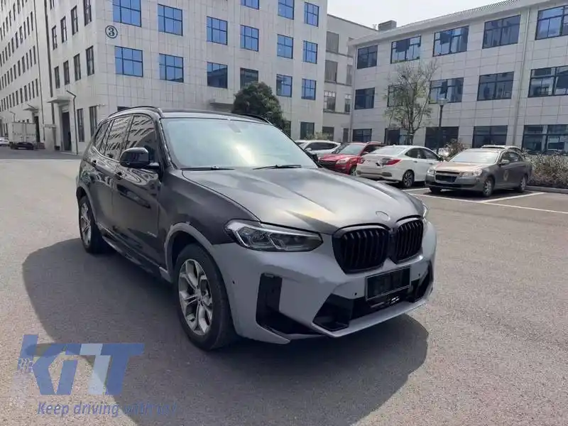 Kit caroserie potrivit pentru BMW X3 F25 2011-2017 Upgrade la aspectul X3M Competition F97 LCI cu bara de protecție, capotă, aripi, lumini-image-6321043