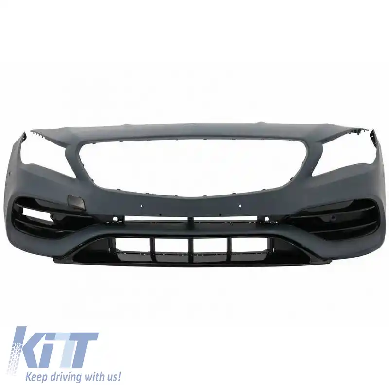 Kit caroserie potrivit pentru Mercedes-Benz CLA C117 W117 (2013-2018) Facelift A Design CLA45 Look Black Edition cu grilă și ieșiri de evacuare negre-image-6324007