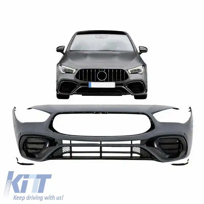 Kit caroserie potrivit pentru Mercedes-Benz CLA C118 Sedan X118 Shooting Brake (2019-prezent) CLA45s Aspect Design A cu Grilă și Capace de Evacuare Cromate-image-6324825
