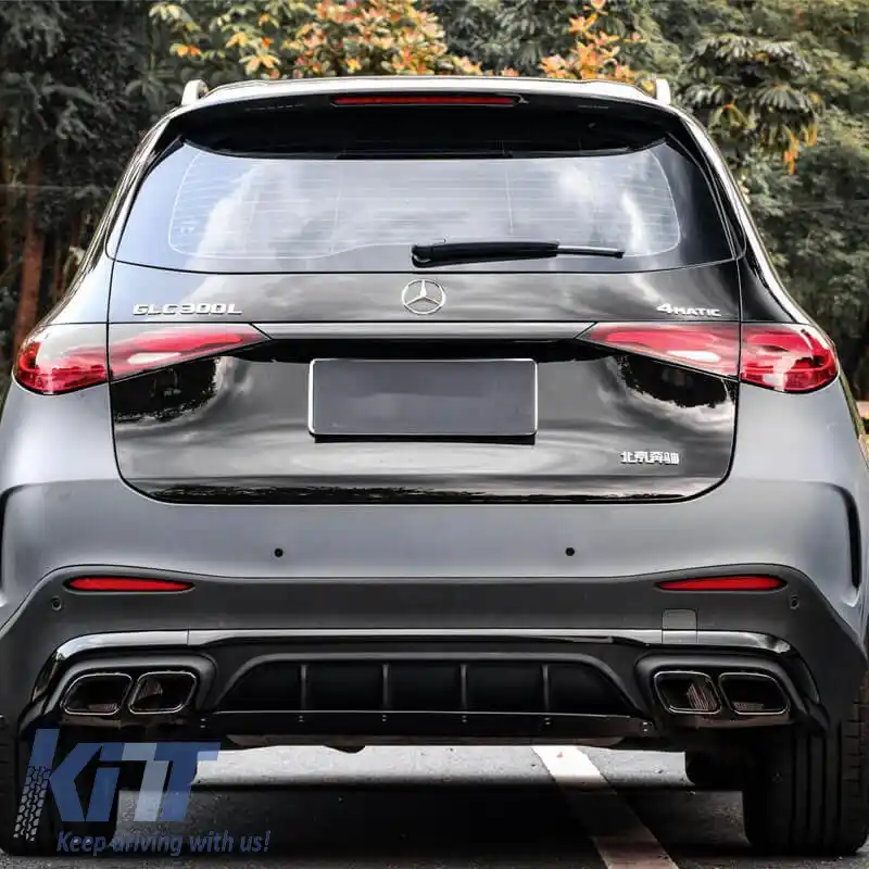 Kit caroserie potrivit pentru Mercedes-Benz GLC SUV X254 (2022+) Aspect GLC63Amg Pachet Nocturn cu bara de protecție, grilă, țevi de evacuare-image-6324426