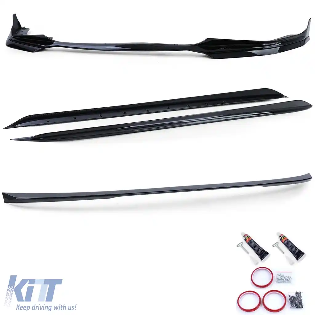 Kit caroserie spoiler spate fata fuste laterale negru lucios, potrivit pentru BMW Seria 3 G20 2019-2022-image-6205191