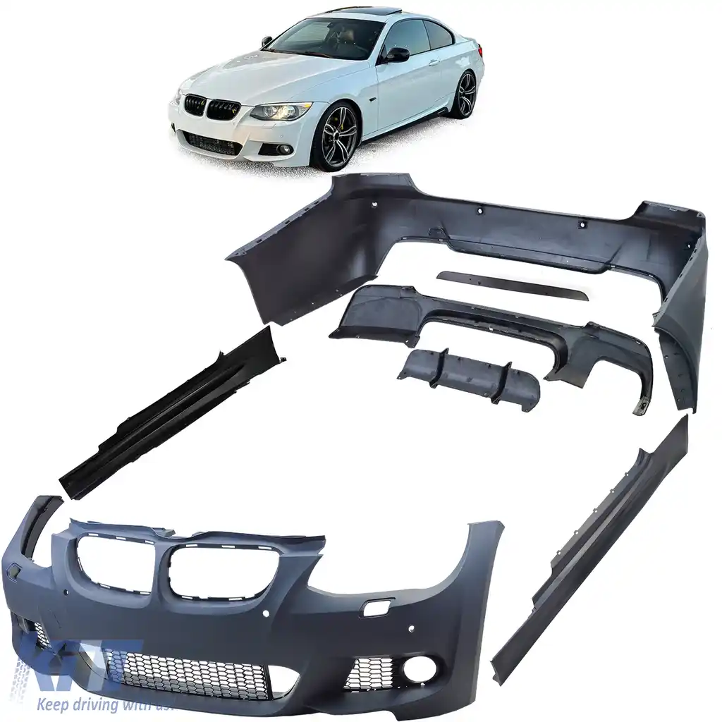 Kit caroserie sport bara fata fuste laterale potrivit pentru 3 Series BMW E92 E93 10-13 Facelift LCI