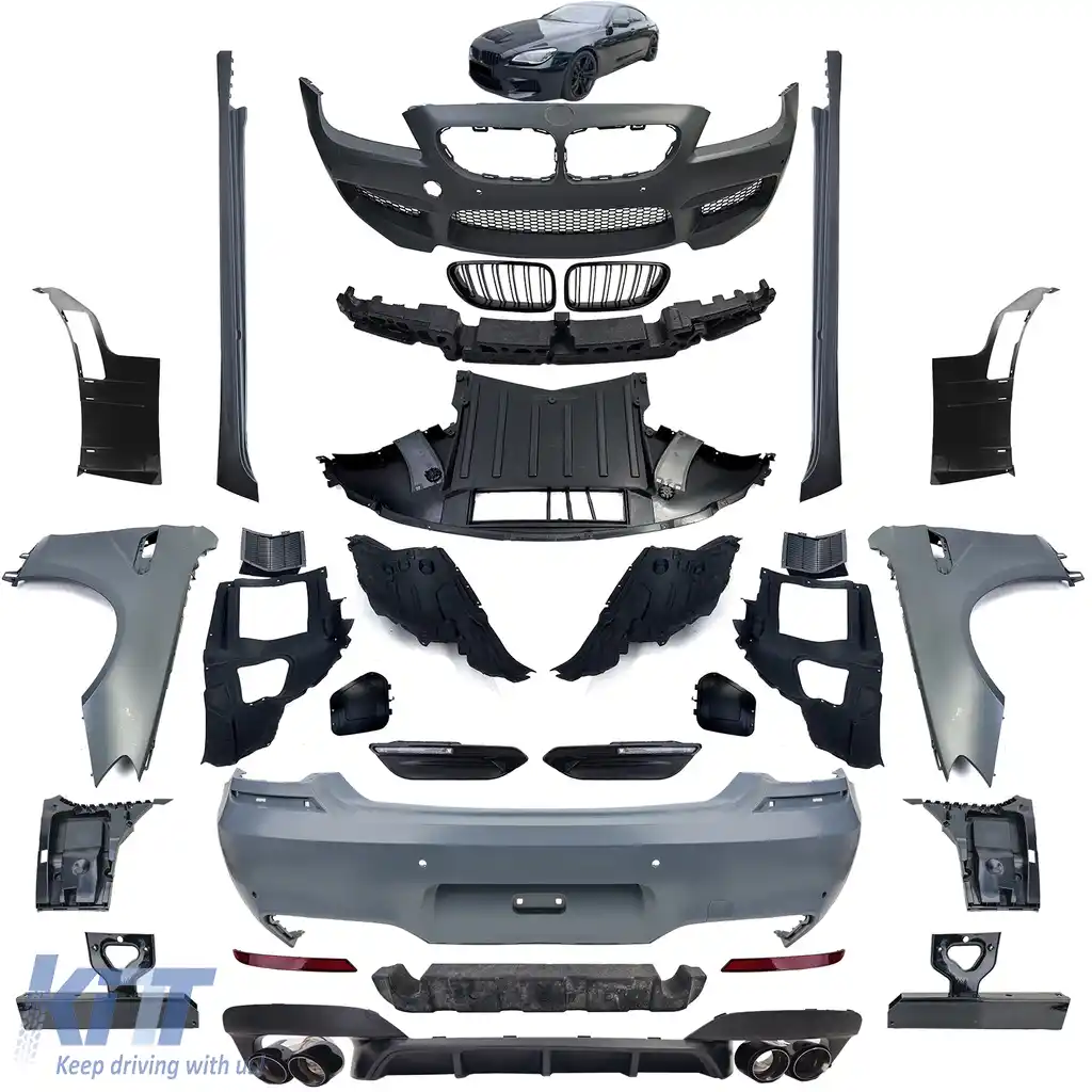 Kit caroserie sport bara fuste laterale aripi grilă potrivit pentru BMW 640 Gran Coupe F06