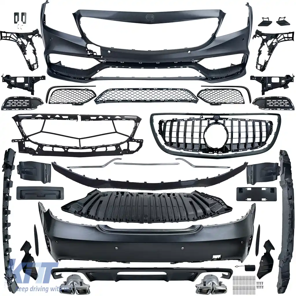 Kit caroserie sport bara grilă difuzor potrivit pentru Mercedes CLS C218 W218 2011-2018-image-6209116