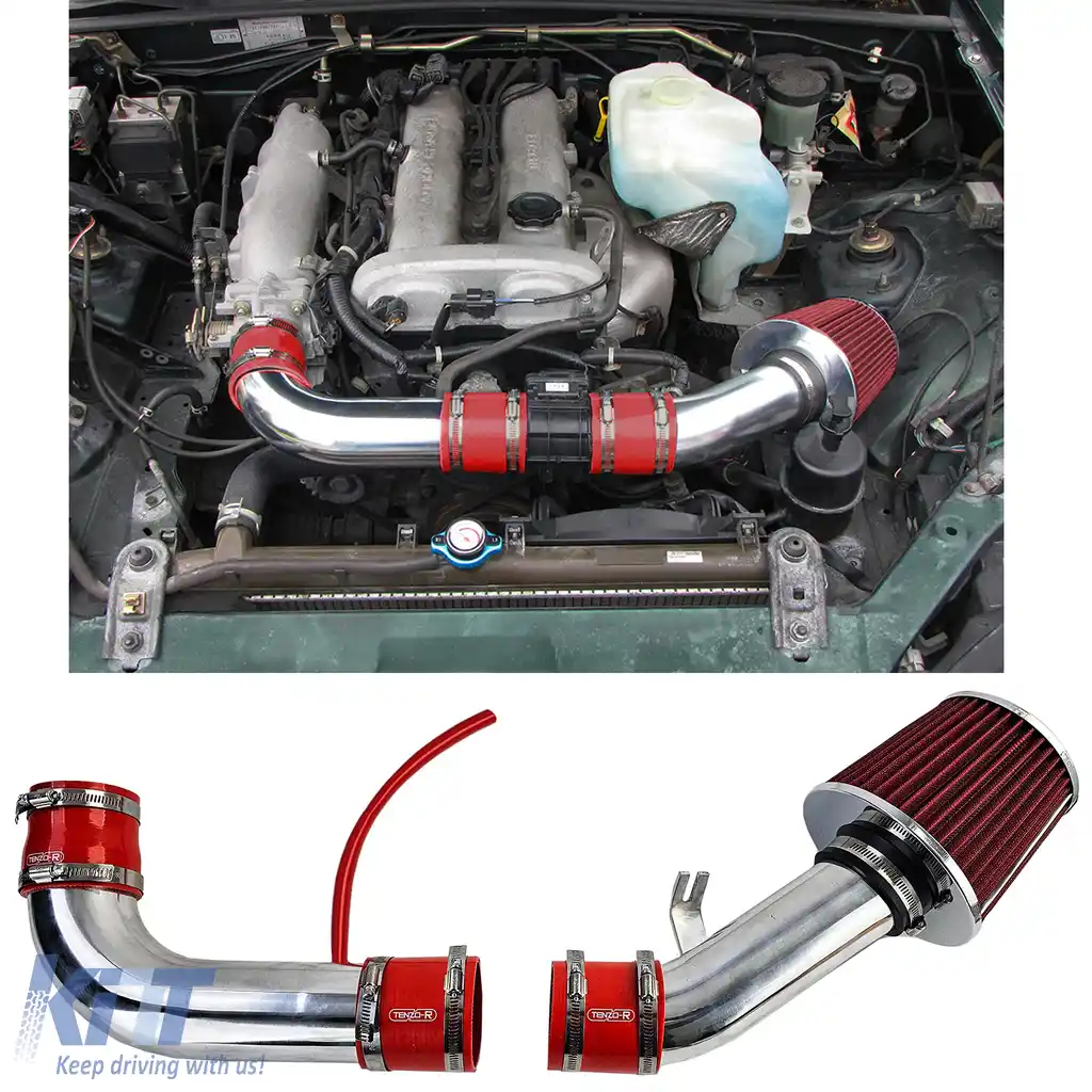 Kit de admisie cu filtru de aer sport Tenzo-R roșu, potrivit pentru Mazda MX5 NB FL 98-05