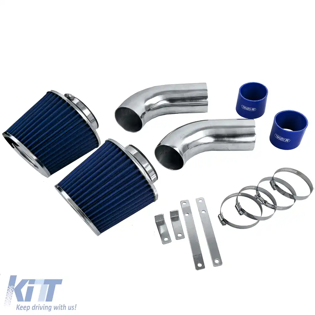 Kit de admisie cu filtru de aer sportiv albastru, potrivit pentru Mercedes S W220 99-05 S320 S430-image-6210287