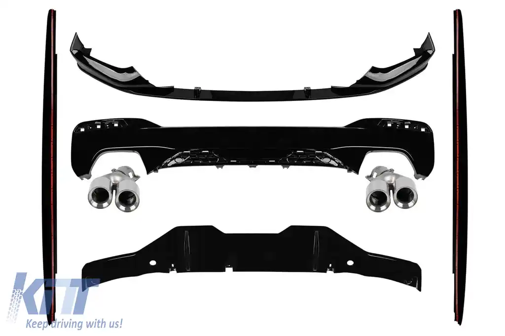Kit de caroserie și difuzor M Performance Design Design cu ieșiri de evacuare cromate M5, potrivit pentru BMW Seria 5 G30 2017-2020