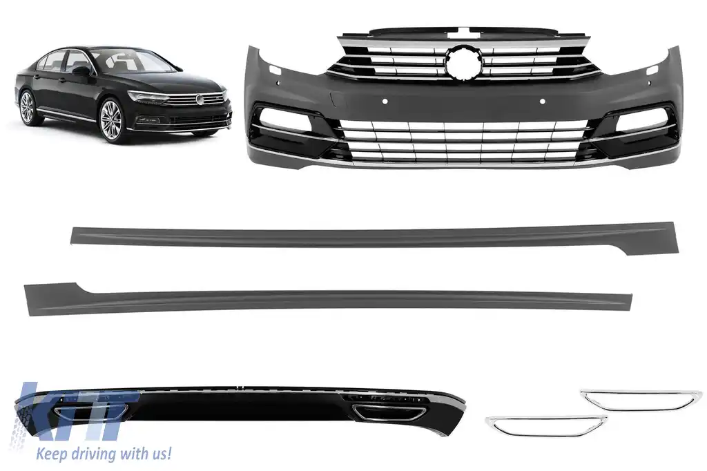 Kit de caroserie R-line potrivit pentru Volkswagen Passat B8 Sedan, Variant 2015-2019, nu este potrivit pentru Alltrack și GTE