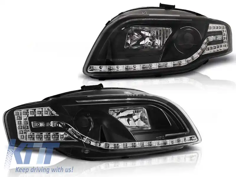 Kit de faruri de tuning cu lumini LED potrivit pentru Audi A4 B7 11.2004-03.2008 sedan/combinație/cabriolet, stânga și dreapta