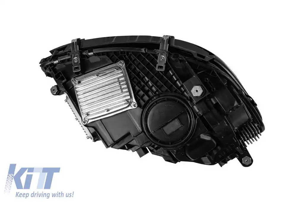 Kit de faruri LED de tuning potrivit pentru Mercedes S-Class W222 2013-2017 cu module cu pachet A Design pentru facelift W222, bază neagră, stânga și dreapta.-image-6265724