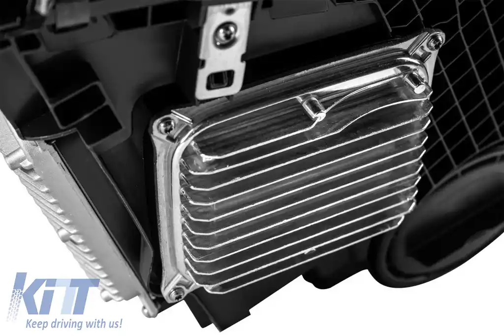 Kit de faruri LED de tuning potrivit pentru Mercedes S-Class W222 2013-2017 cu module cu pachet A Design pentru facelift W222, bază neagră, stânga și dreapta.-image-6265728