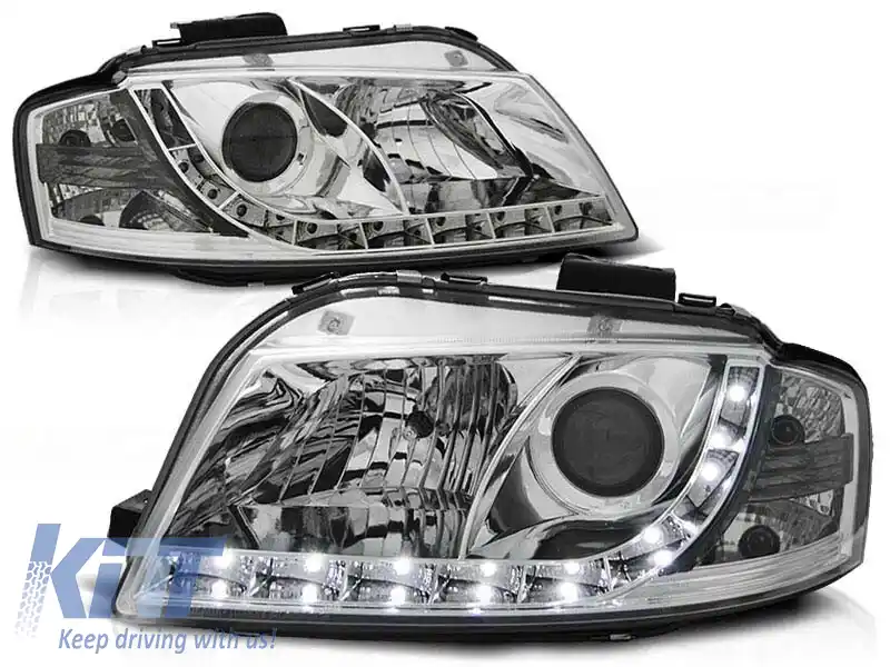 Kit de faruri tuning cu lumini LED potrivit pentru Audi A3 8P 05.2003-03.2008 3D/5D, stânga și dreapta