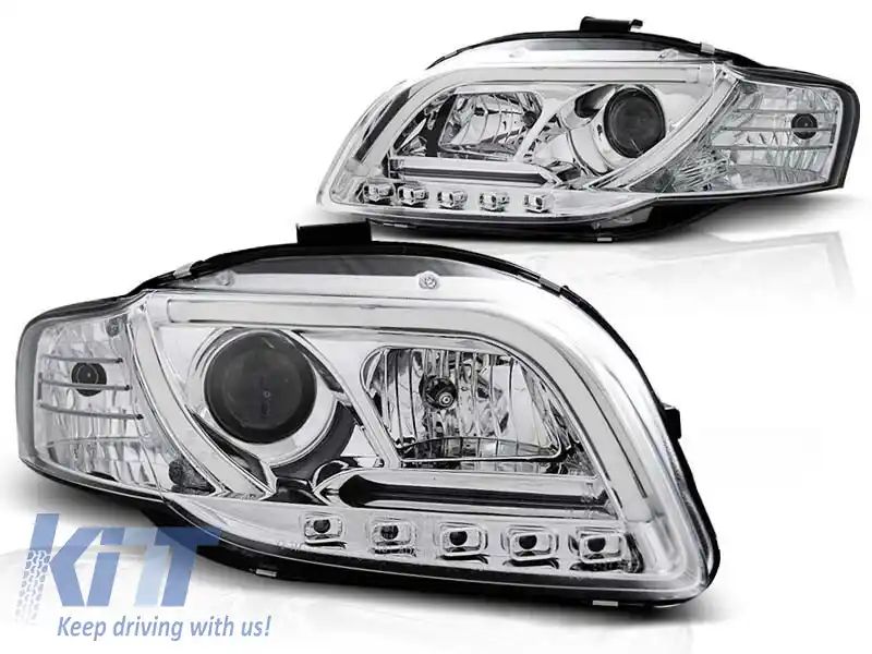 Kit de faruri tuning cu lumini LED potrivit pentru Audi A4 B7 11.2004-03.2008 sedan/combicabriolet, stânga și dreapta