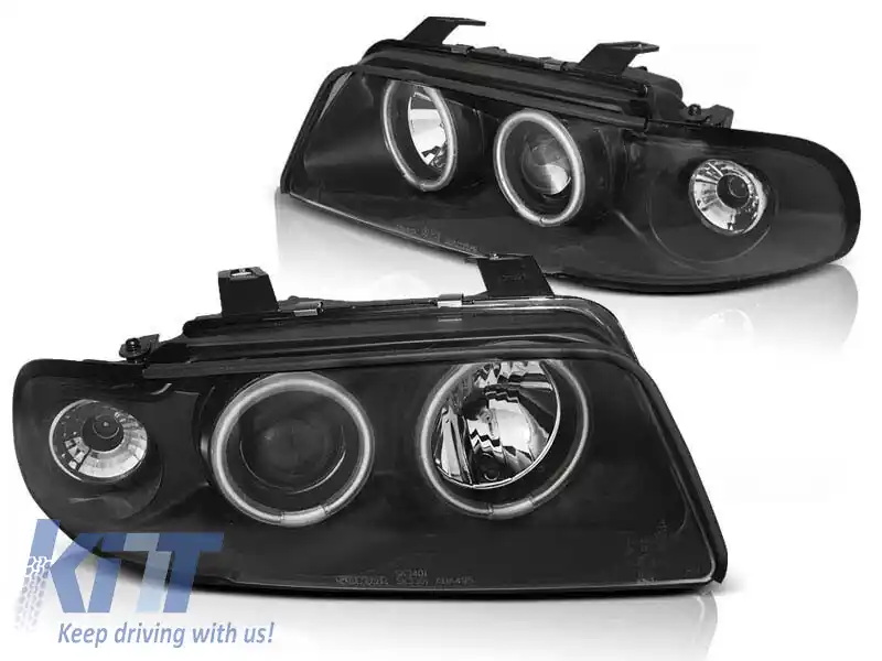 Kit de faruri tuning cu ochi de înger CCFL, potrivit pentru Audi A4 B5 11.1994-12.1998 sedan/combinate, stânga și dreapta