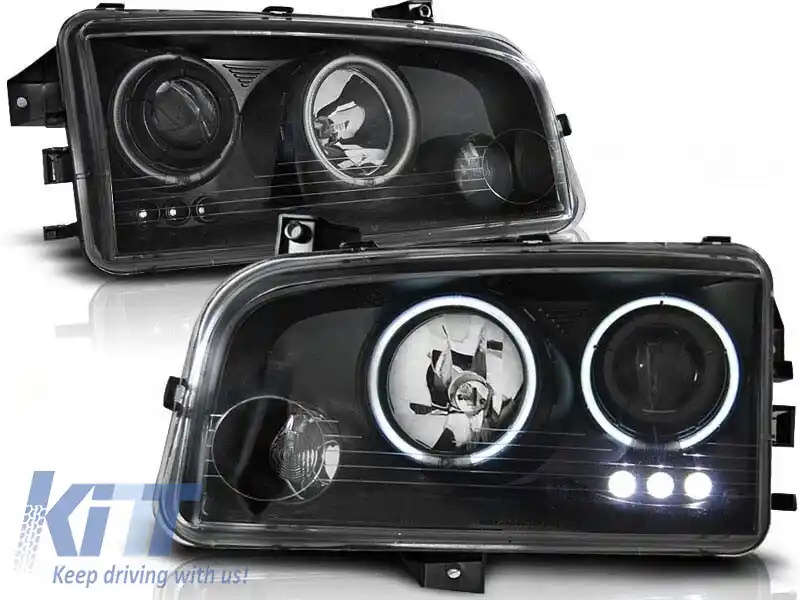 Kit de faruri tuning cu ochi de înger CCFL, potrivit pentru Dodge CHARGER LX 2006-2010, stânga și dreapta