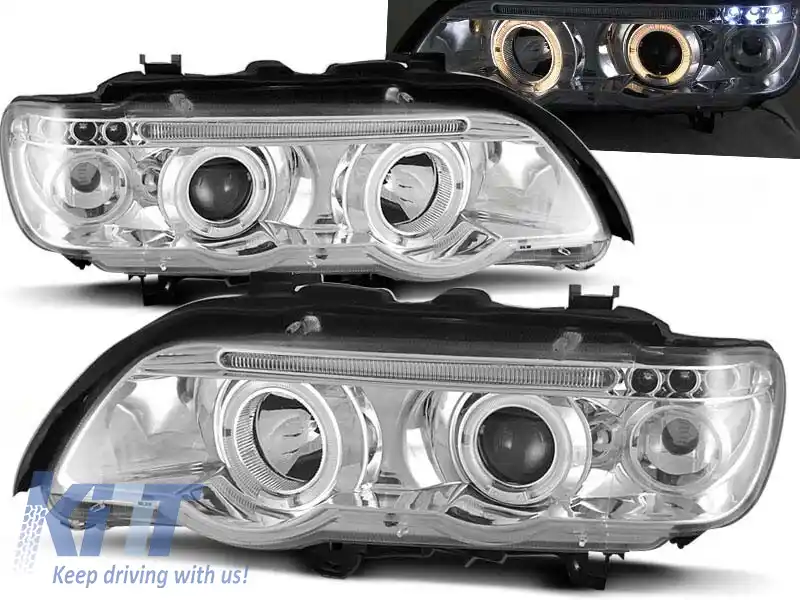 image-46-Kit de faruri tuning cu ochi de înger halogen potrivit pentru BMW X5 E53 09.1999-10.2003, stânga și dreapta