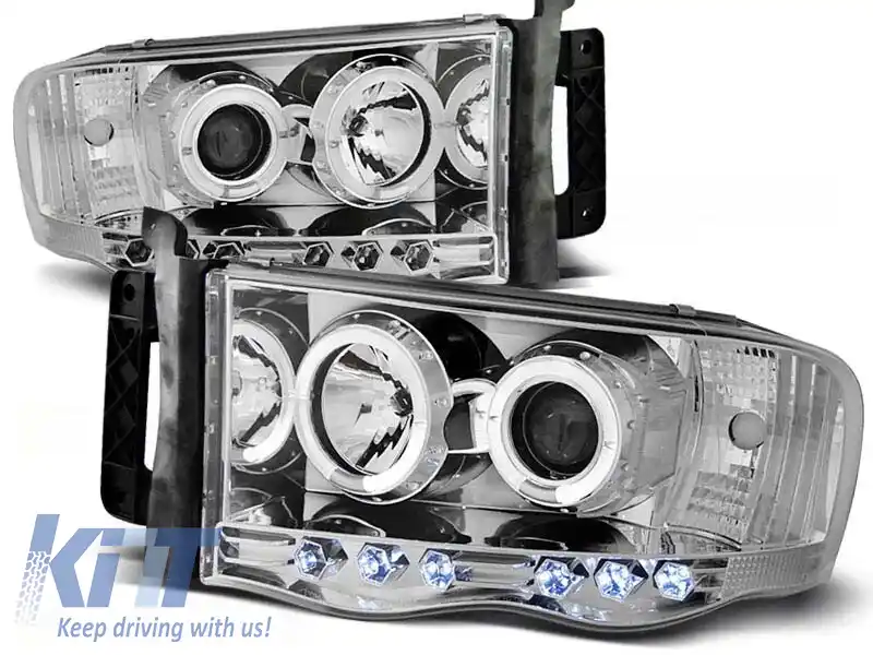 image-12-Kit de faruri tuning cu ochi de înger halogen potrivit pentru Dodge RAM 2002-2006, stânga și dreapta