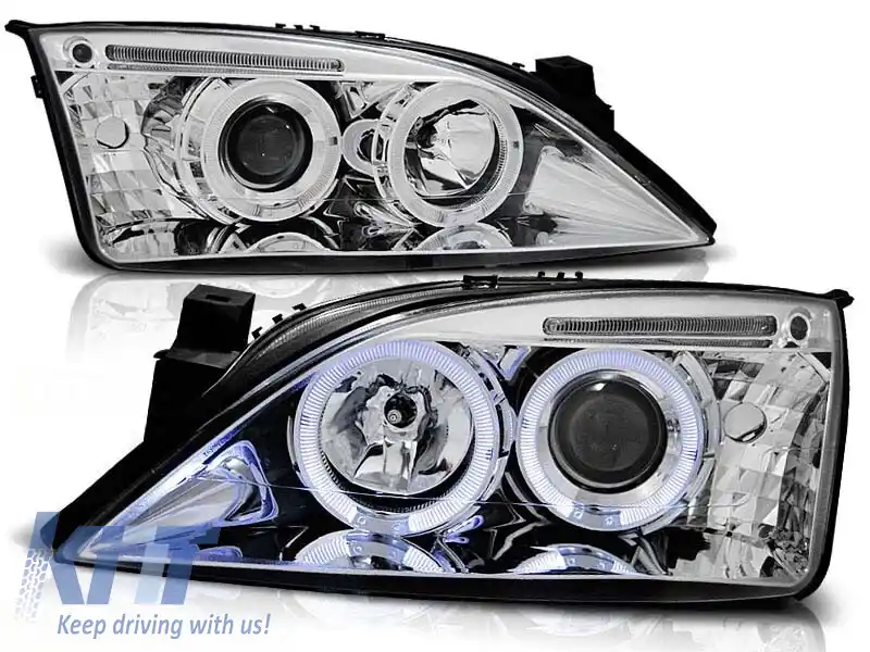 Kit de faruri tuning cu ochi de înger halogen, potrivit pentru Ford MONDEO 09.2000-05.2007, stânga și dreapta