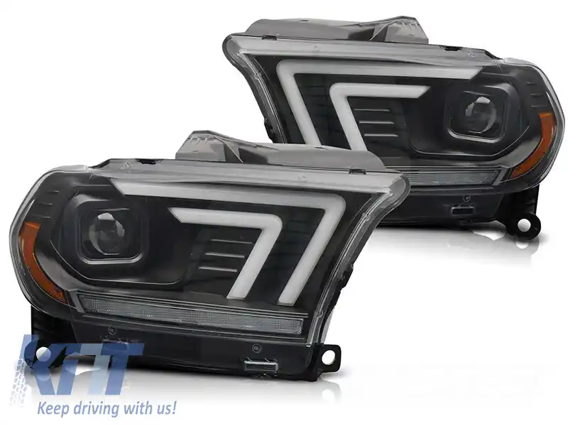 Kit de faruri xenon cu semnale de întoarcere dinamice potrivit pentru Dodge Durango 2010-2013 cu bază neagră