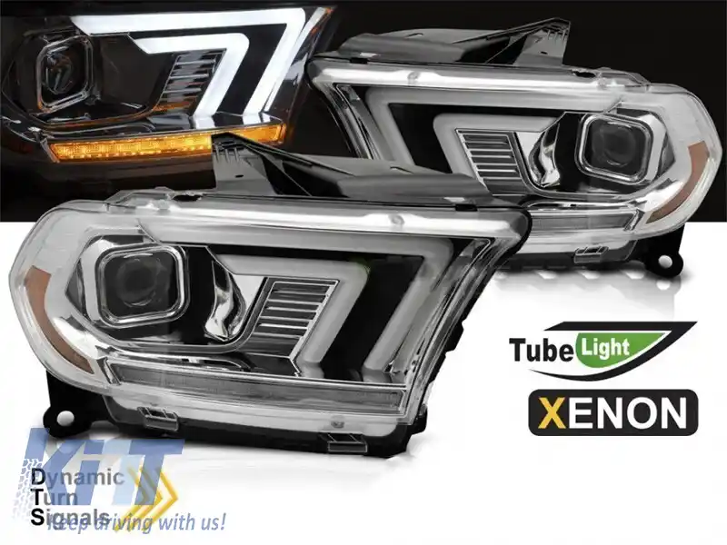 Kit de faruri xenon cu semnalizatoare dinamice potrivit pentru Dodge Durango 2010-2013 cu bază cromată-image-6238382