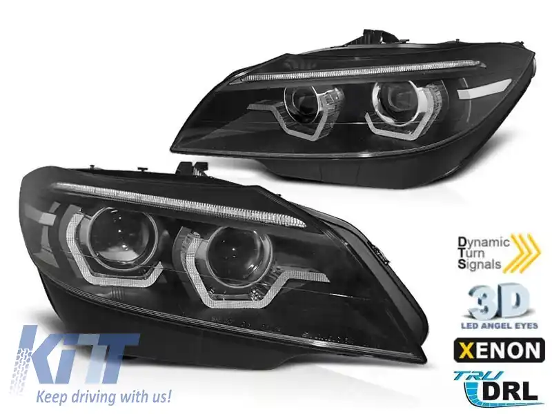 Kit de faruri xenon de tuning potrivit pentru BMW Z4 E89 2009-2013 cu bază neagră, stânga și dreapta pentru modele fără funcția AFS