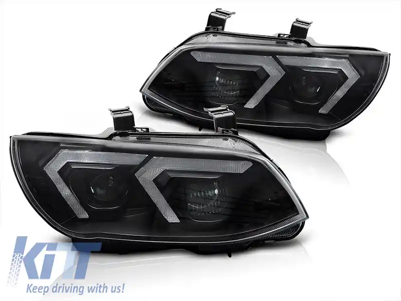Kit de faruri xenon potrivit pentru BMW Seria 3 E92 coupe, E93 cabrio 2010-2013 cu bază neagră, pentru modelele cu lumini DRL din fabrică, fără AFS, stânga și dreapta