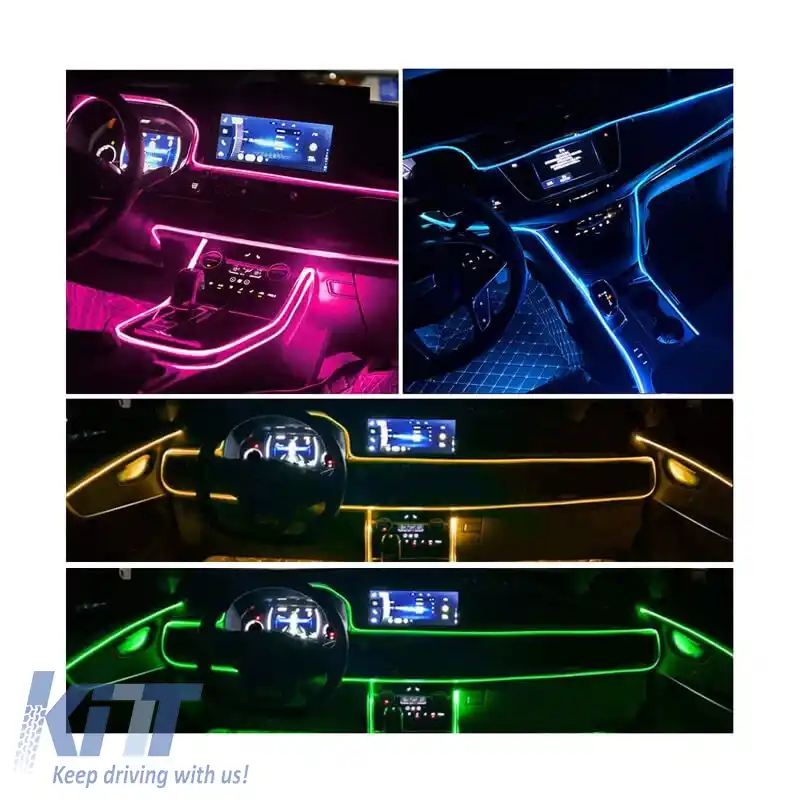Kit de LED-uri cu fibră optică pentru decorarea mașinii, cu Bluetooth inteligent RGB-image-6303068