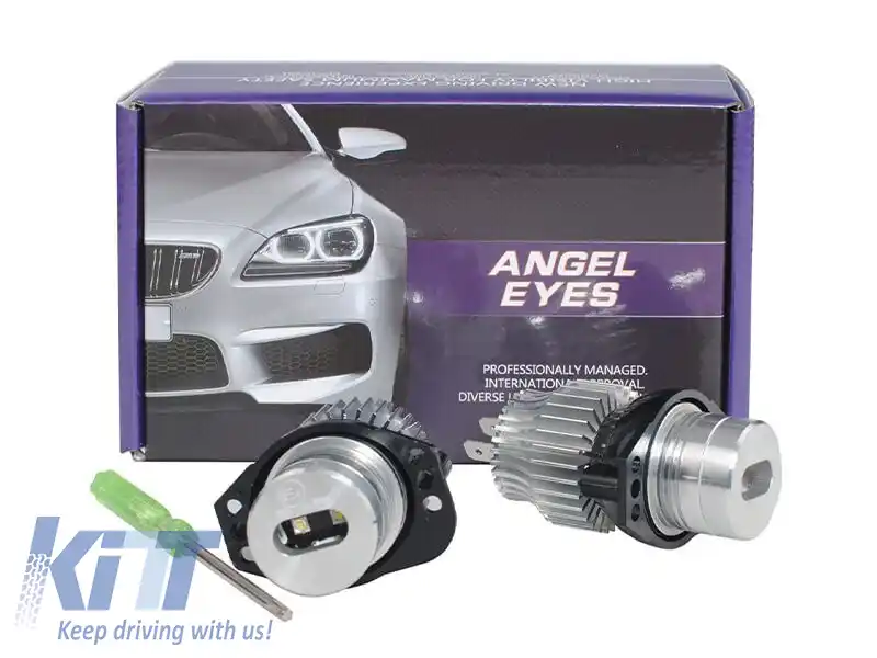 Kit de lămpi LED M-tech potrivit pentru ochii de înger fabricați pentru BMW Seria 3 E90, E91 2005-2008, 12V, 40W, 6000K, 2 bucăți