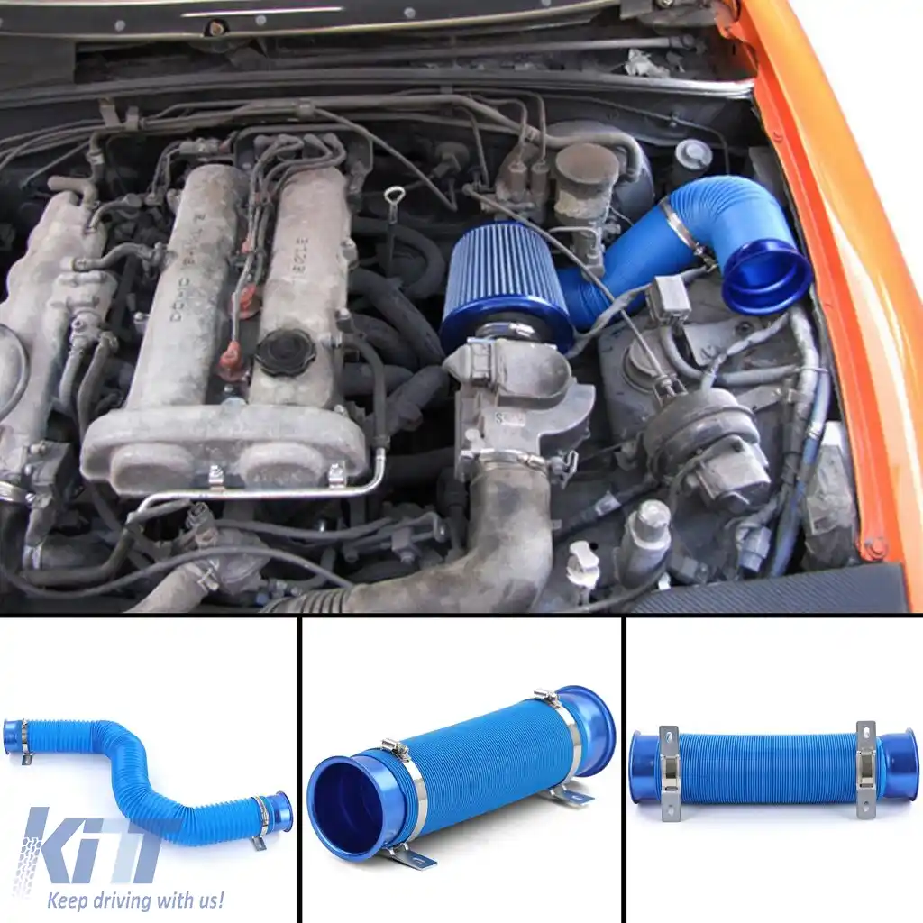 Kit de Performanță cu Aer Rece Conductă Flexibilă Albastră pentru Filtru de Aer Sport