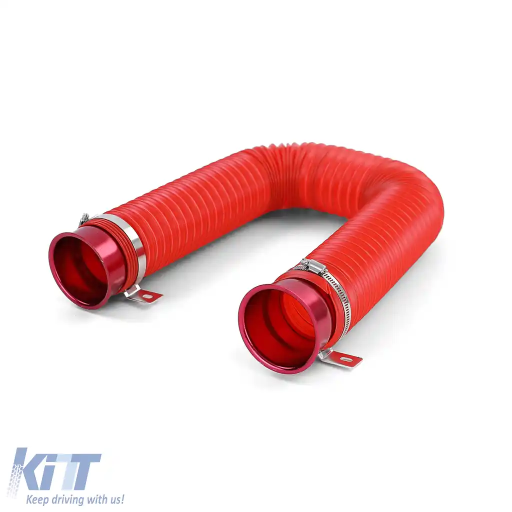 Kit de Performanță cu Aer Rece Conductă Flexibilă Roșie Universală, potrivit pentru Filtru de Aer Sport-image-6190850