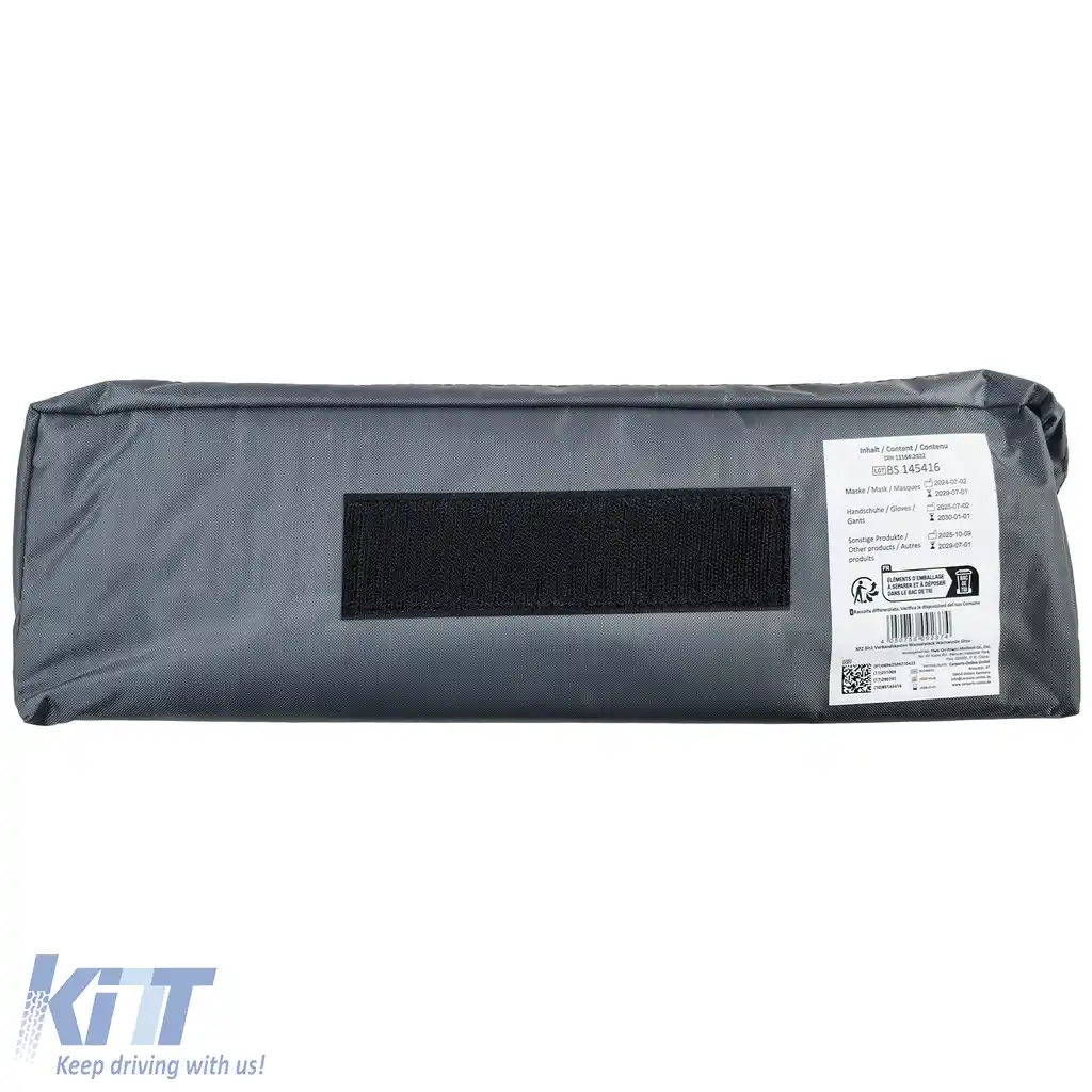 Kit de prim ajutor auto set 3 în 1 DIN 13164 + vestă de siguranță + triunghi de avertizare-image-6209146
