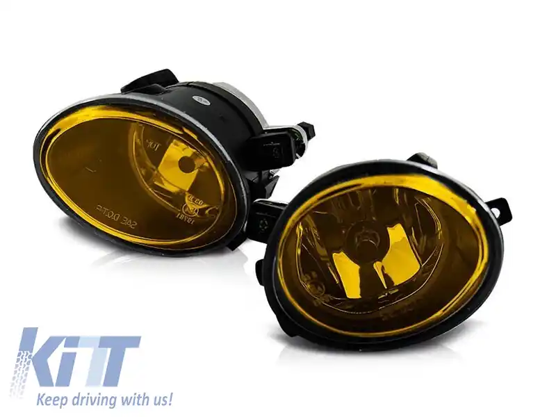 Kit de proiectoare tip M technik/M3/M5 potrivit pentru BMW Seria 3 E46 1998-2005 sedan/coupe/combinate și BMW Seria 5 E39 1995-2003 sedan/combinate galbene, stânga + dreapta