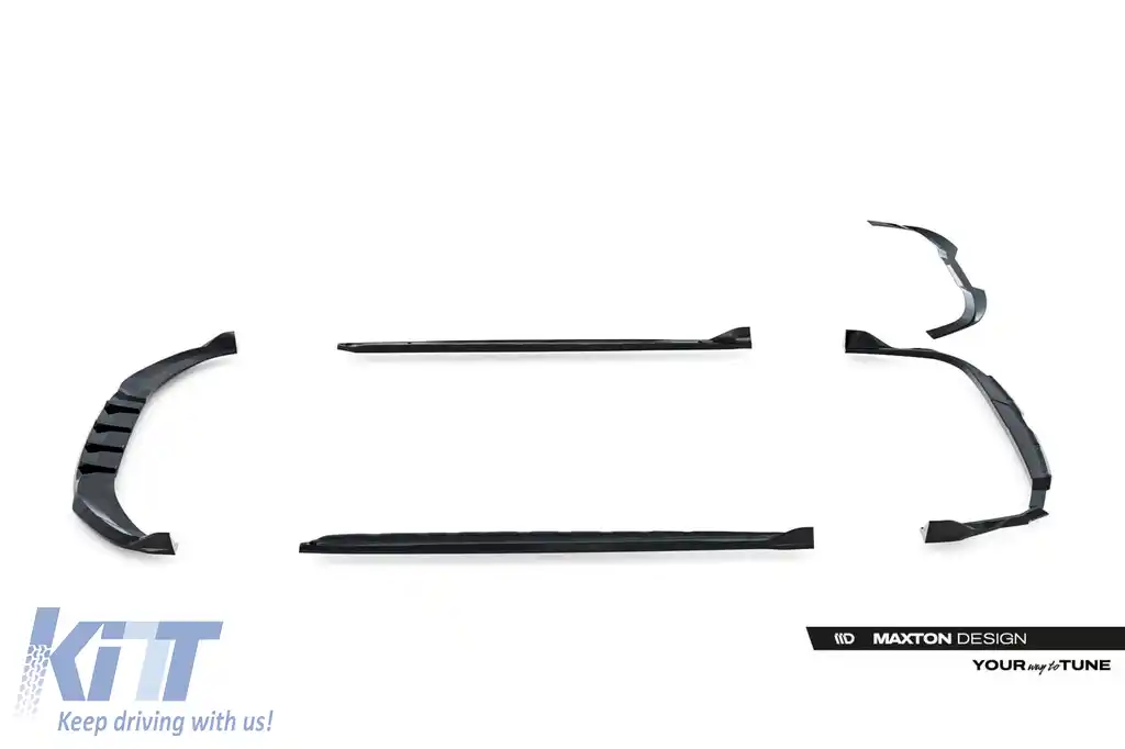 Kit de spoilere Maxton Design tip S-Line versiunea 2, potrivit pentru praguri laterale, bara frontală, bara spate și acoperișul Audi A6 S-Line Avant C9 după 2025, lac negru-image-6235683