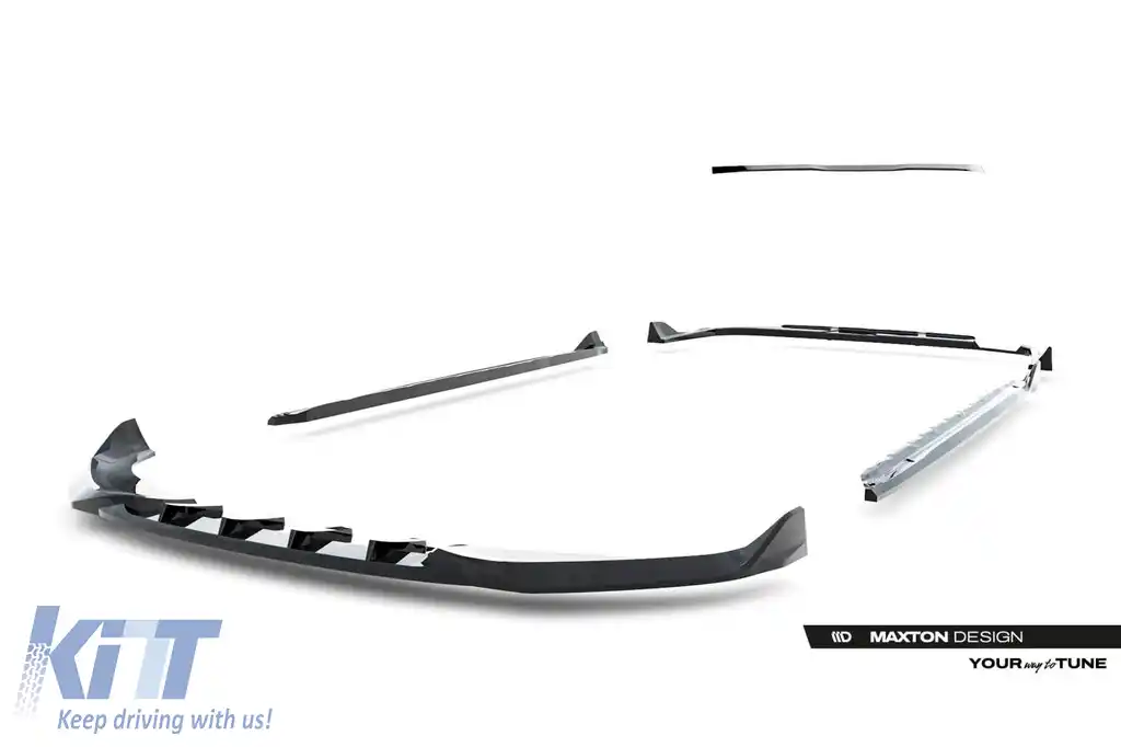 Kit de spoilere Maxton Design tip S-Line versiunea 2, potrivit pentru praguri laterale, bara frontală, bara spate și acoperișul Audi A6 S-Line Avant C9 după 2025, lac negru-image-6235684